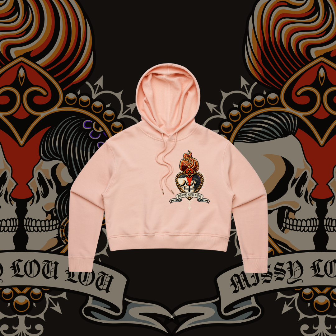 Till death do us part - Crop Hood, Pink & Black