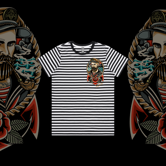 Smoking Joe - Premium Stripe tee, Navy