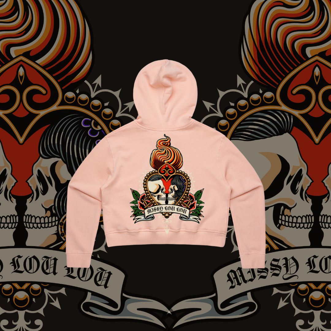 Till death do us part - Crop Hood, Pink & Black