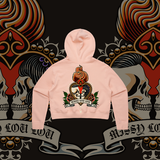 Till death do us part - Crop Hood, Pink & Black