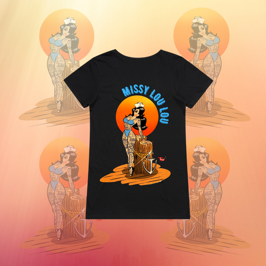 Sailor Sally - V-neck women's tee, Pocket design