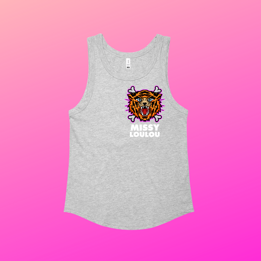 Tiger Sass - Sunday Singlet, Grey