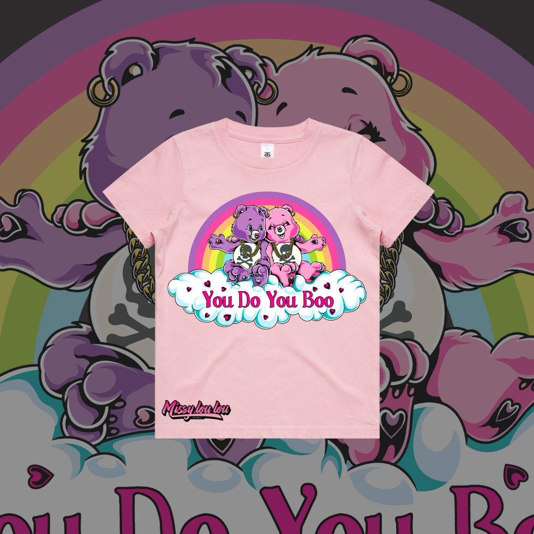 You Do You Boo - Kids Tee, Pink & Blue