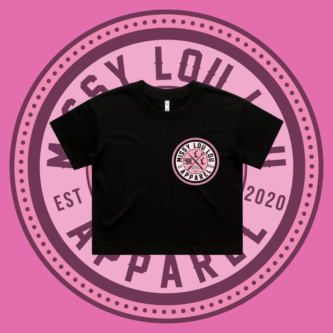Missy Logo -  Crop Tees, Pocket Design - Pink