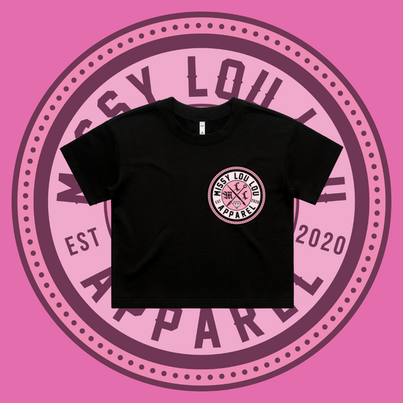 Missy Logo -  Crop Tees, Pocket Design - Pink