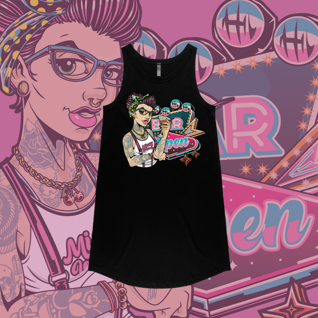 Sunday Dress - Roxy Rebel - Black & Marle Grey