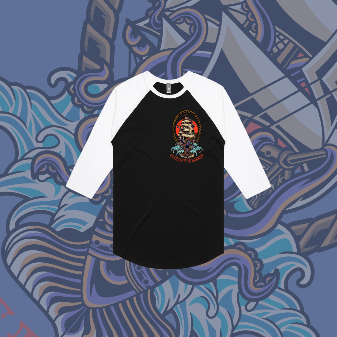 Release the Kraken- Baseball tee