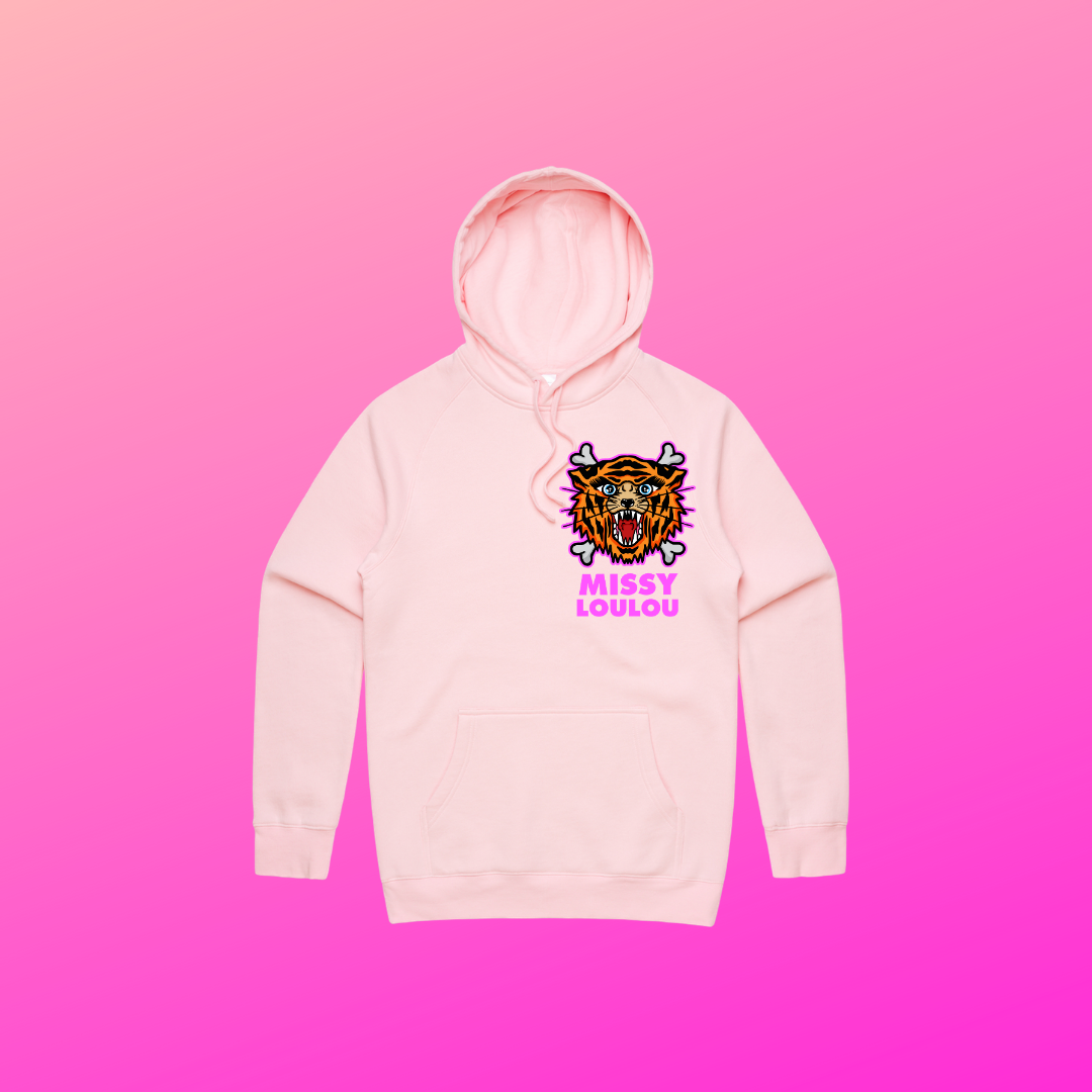 Tiger Sass - Unisex Hoodie, Pale Pink