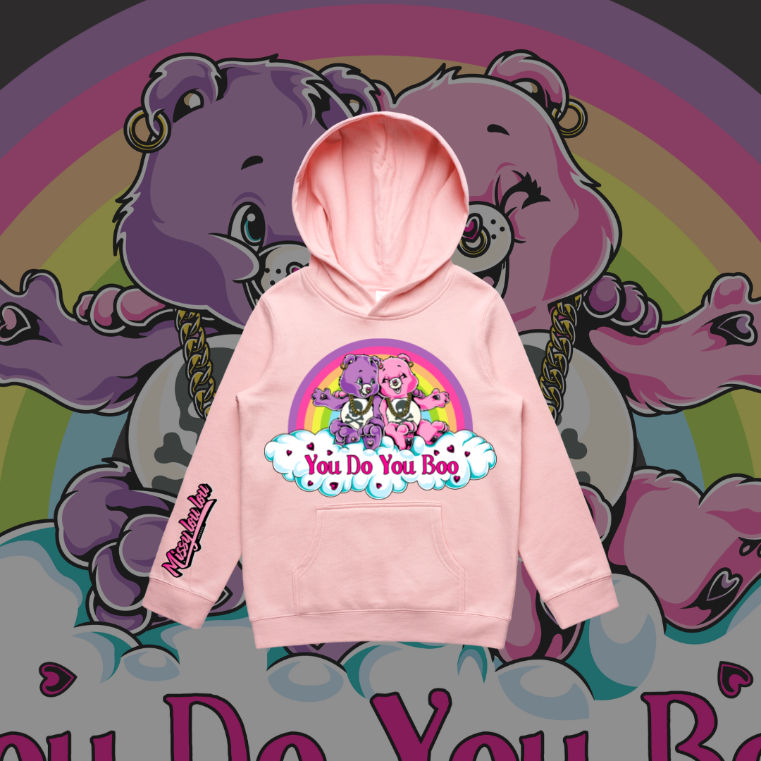 You Do You Boo  - Kids Hoodies, Pink & Black