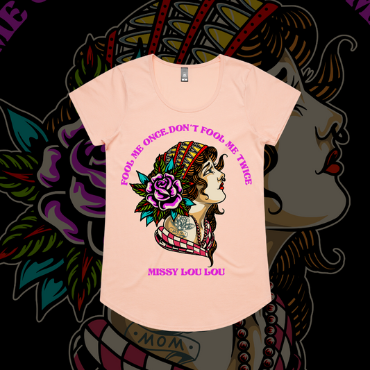 Fool Me Once - Drop neck tee, Front Design