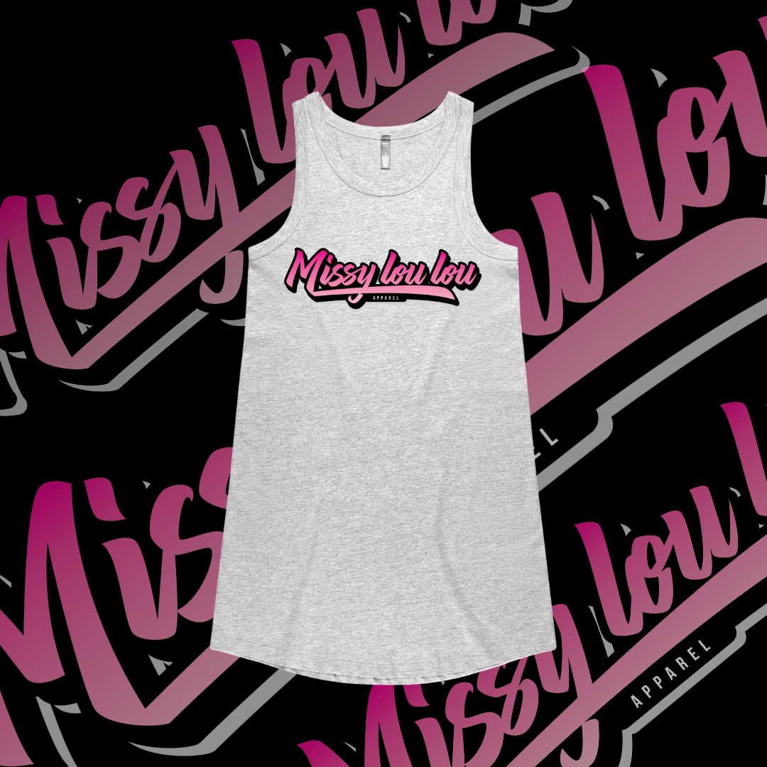 Sunday Dress - Missy Logo- Black & Marle Grey