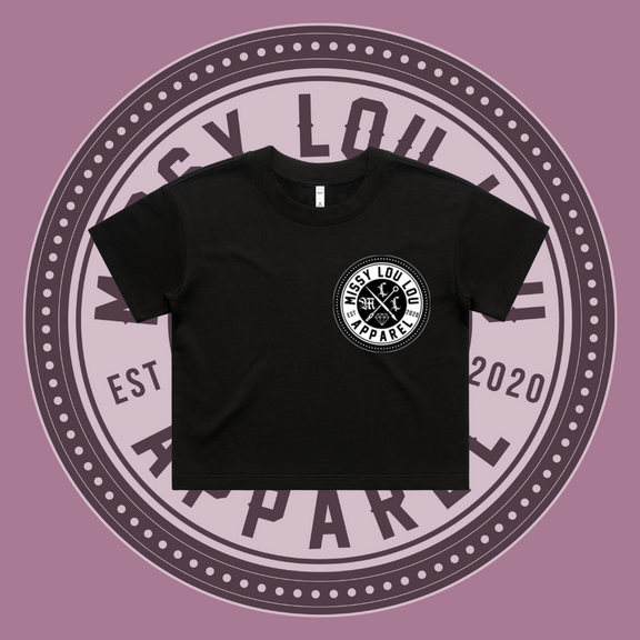 Missy Logo -  Crop Tees, Pocket Design - Black