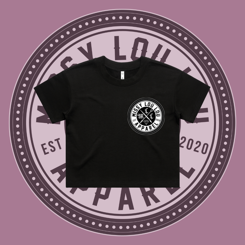 Missy Logo -  Crop Tees, Pocket Design - Black