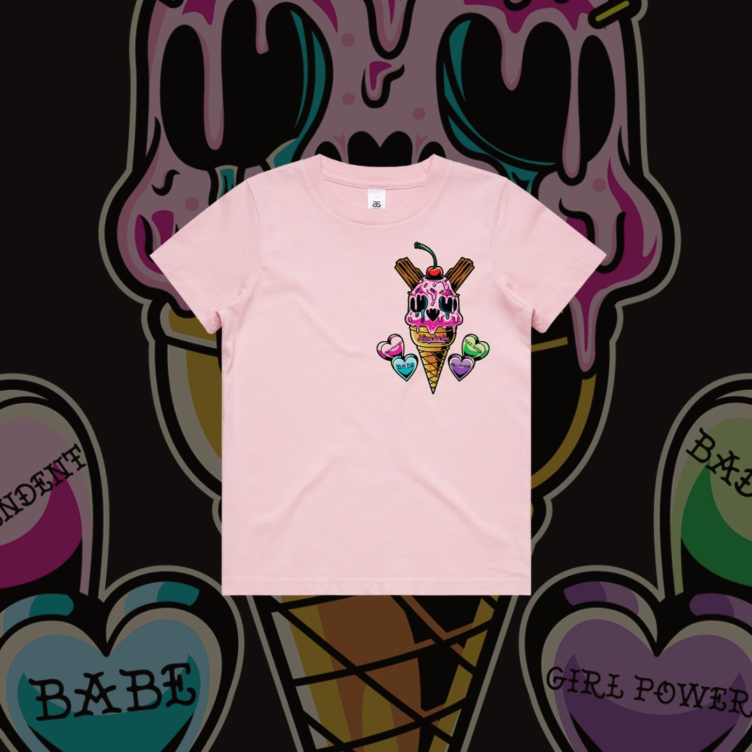 Sweet Tooth- Kids Tee, Black,Pink
