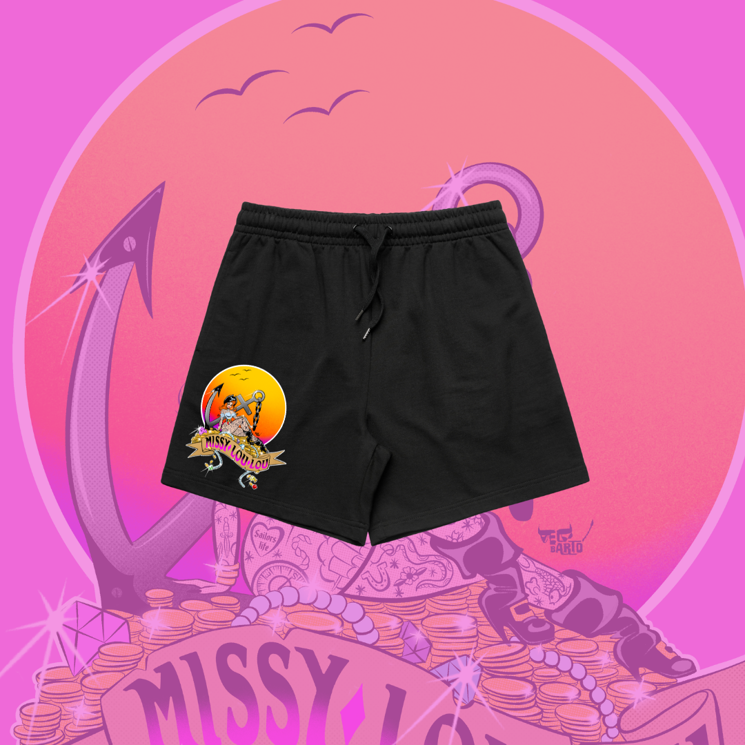 Penny Parley- Premium women's shorts, Black, Cream