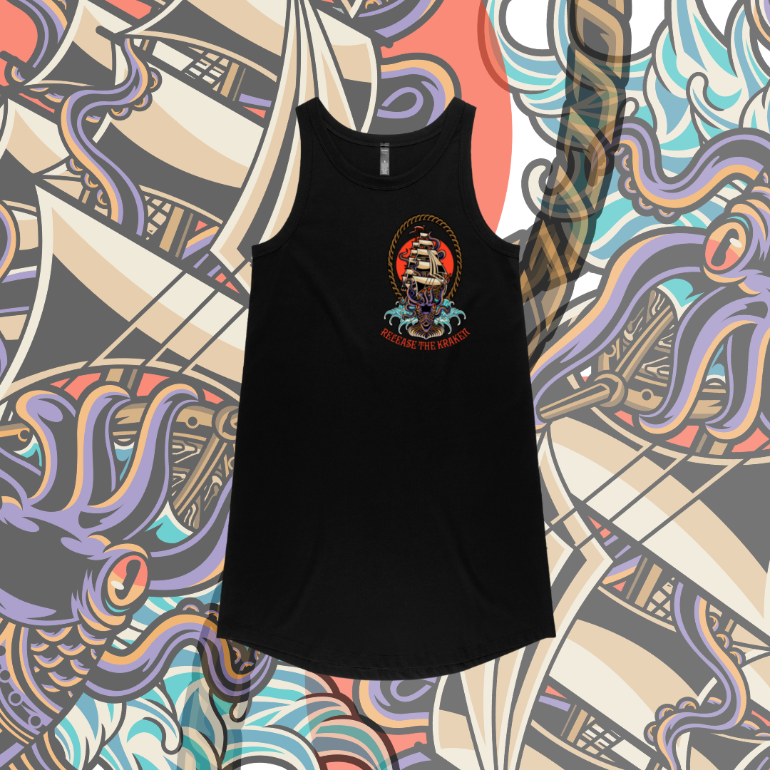 Sunday Dress - Release the Kraken- Black & Grey Marle