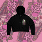 Not Today Satan - Crop Hoodie, Black & Pink