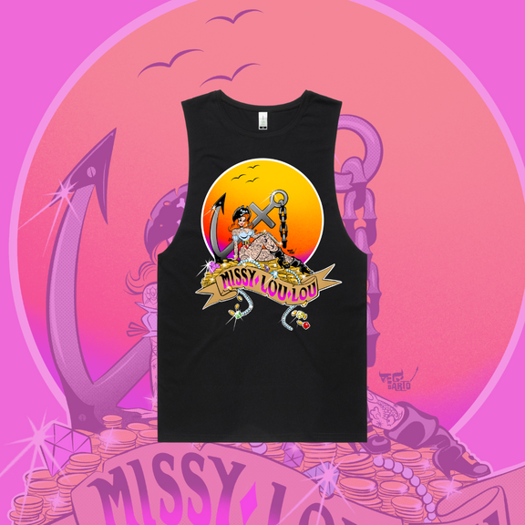 Penny Parley, Unisex surfer tank - Front Design