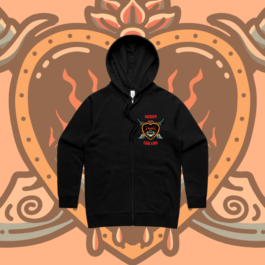 Hearts 'N' Daggers - New Relaxed Fit Zipper Hood