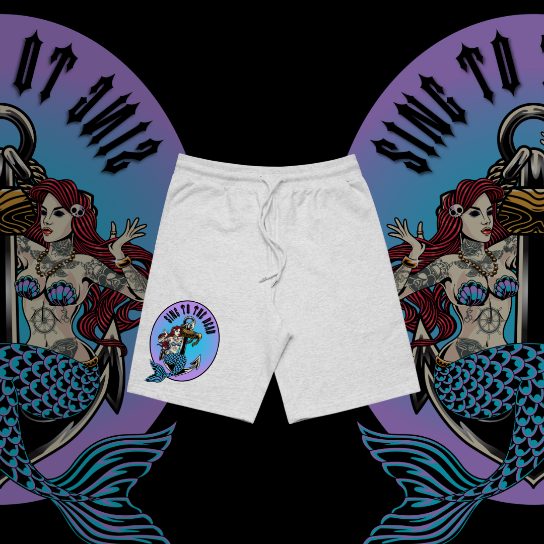 Sing to the Dead -  Unisex shorts, Grey Marle, Plum
