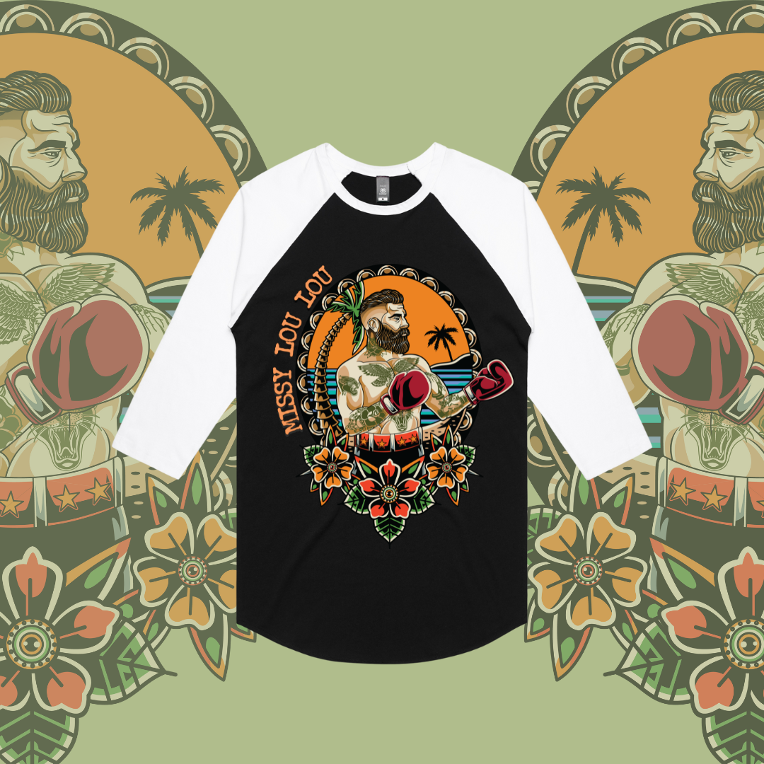 FREDDY FISTICUFFS  - Baseball tee, Front Design