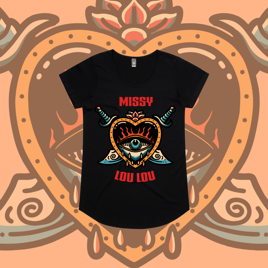 Hearts 'N' Daggers - Drop Neck Tee - Front Design