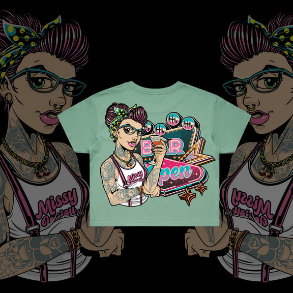 Roxy Rebel- Crop Tee, Sage