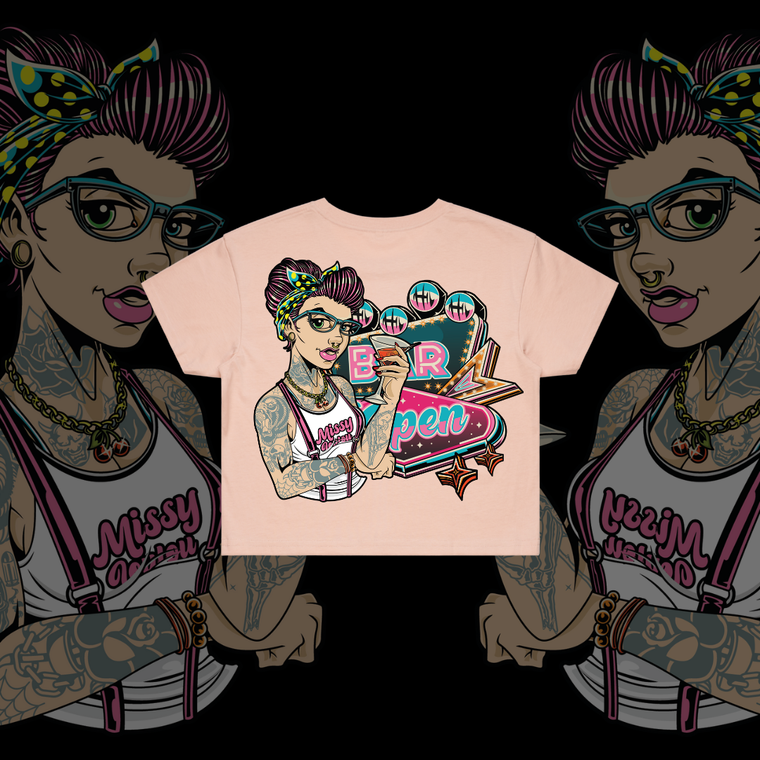 Roxy Rebel- Crop Tee, Pale Pink