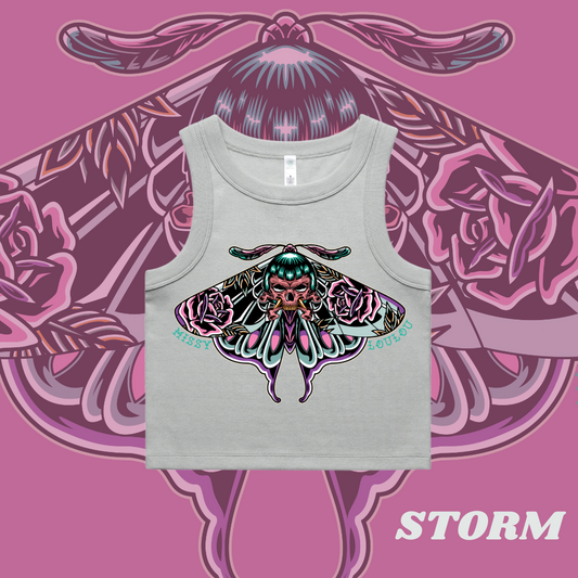 Bad Betty Butterfly - Organic Rib Crop Tank