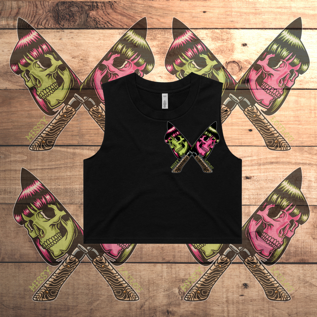 CUTTHROAT - Crop tank, Black & White