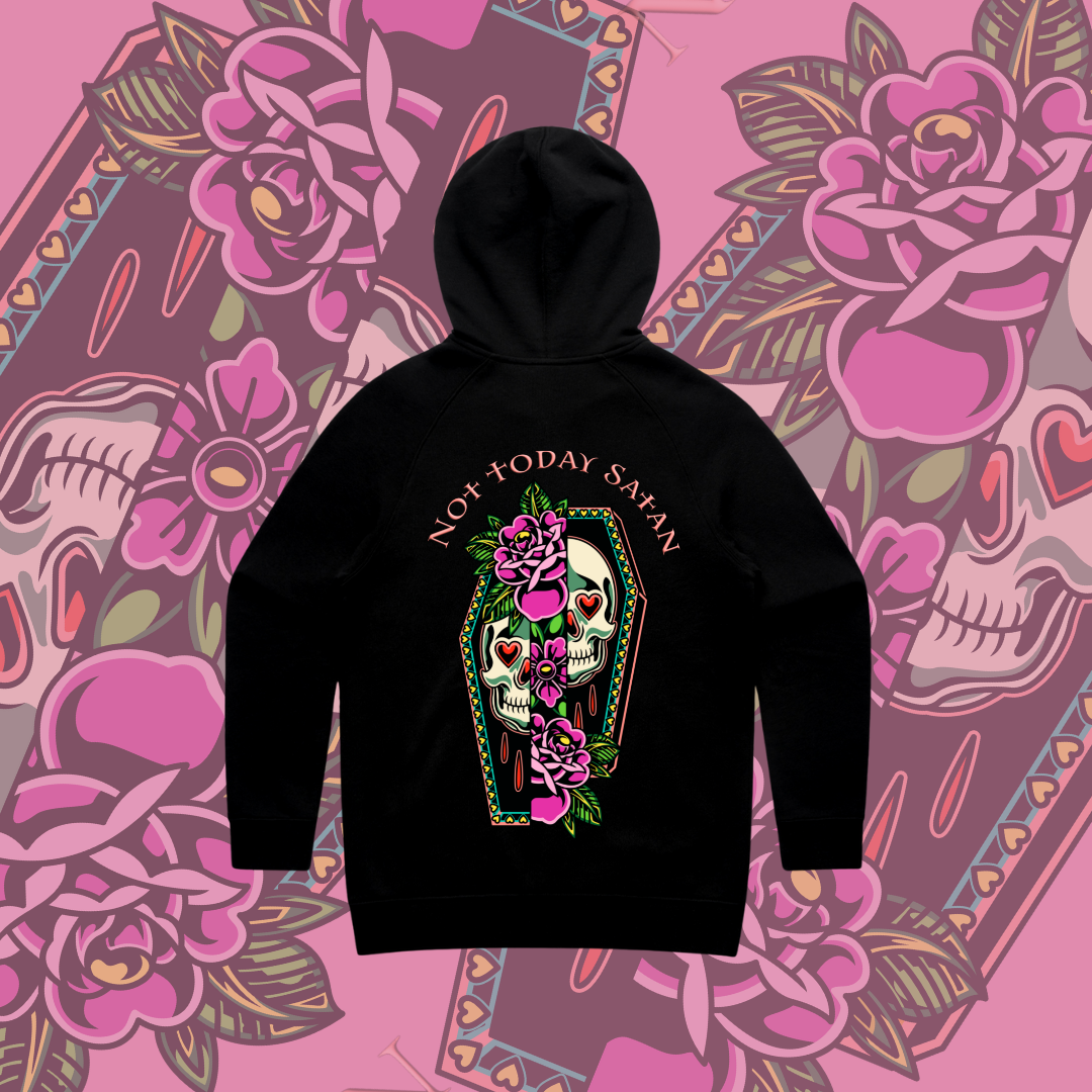 Not Today Satan - Black Zipper Hood