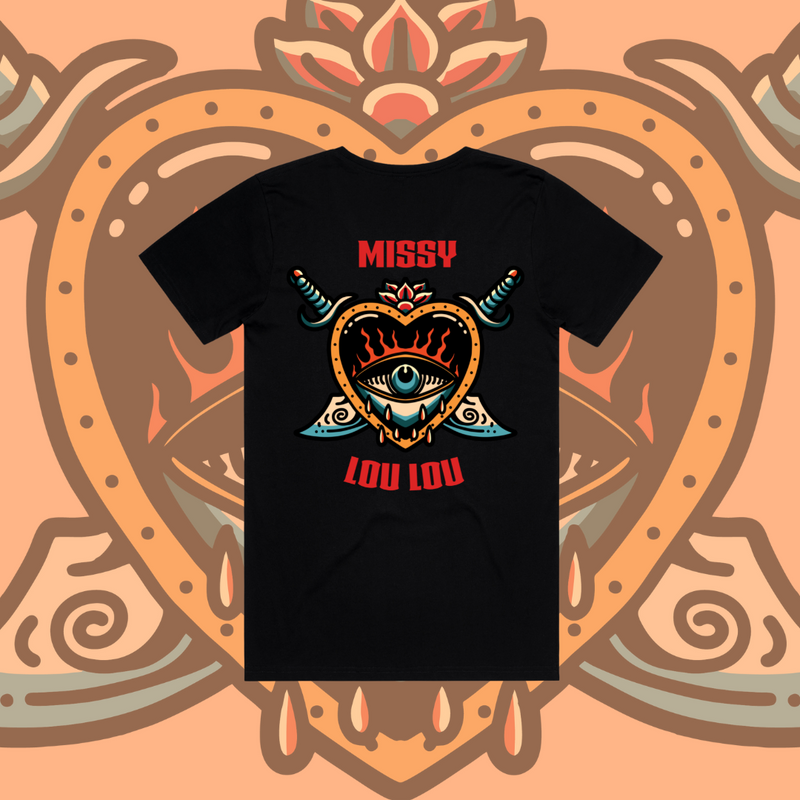 Hearts 'N' Daggers - Unisex Tee, Black & Baby Pink