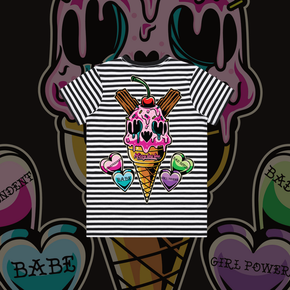 Sweet Tooth- Women's Premium Stripe tee