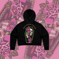 Not Today Satan - Crop Hoodie, Black & Pink