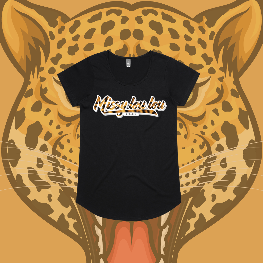 Logo Collection - Leopard Print - Drop neck tees