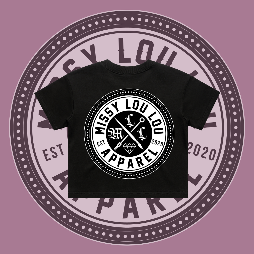 Missy Logo -  Crop Tees, Pocket Design - Black