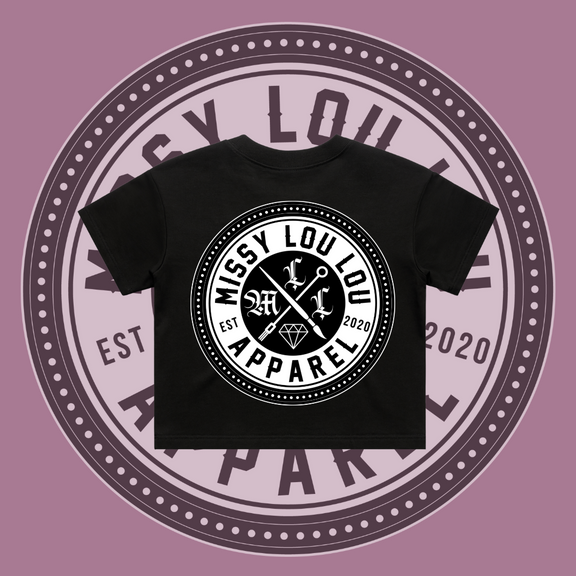 Missy Logo -  Crop Tees, Pocket Design - Black