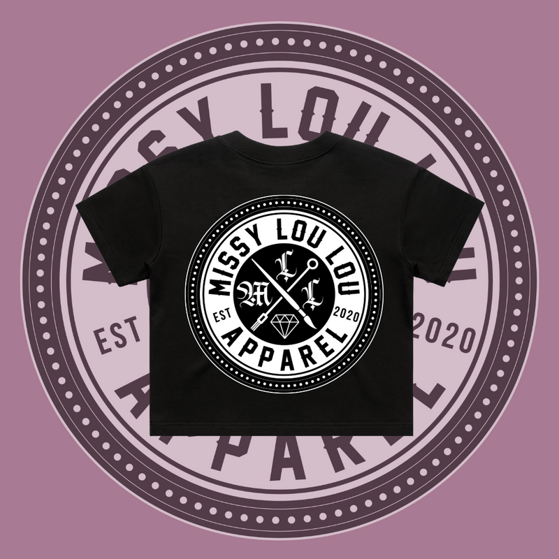 Missy Logo -  Crop Tees, Pocket Design - Black