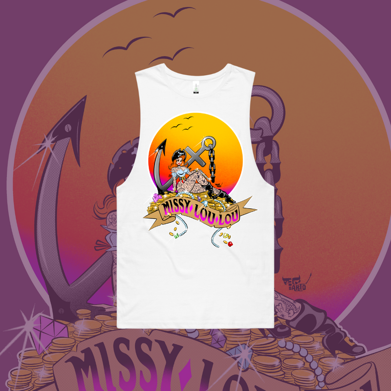 Penny Parley, Unisex surfer tank - Front Design