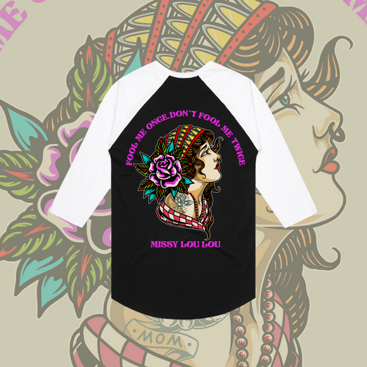 Fool Me Once - Baseball tee