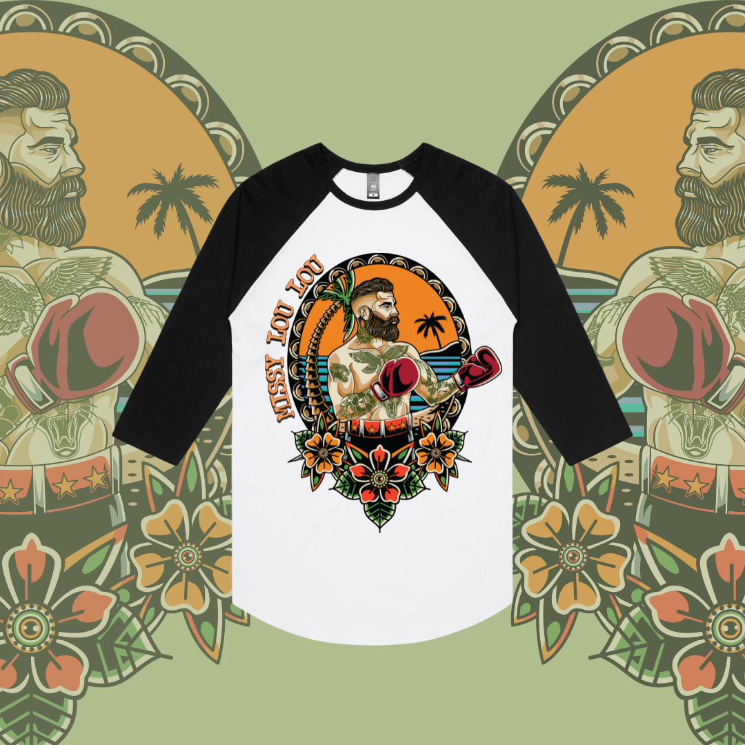 FREDDY FISTICUFFS  - Baseball tee, Front Design