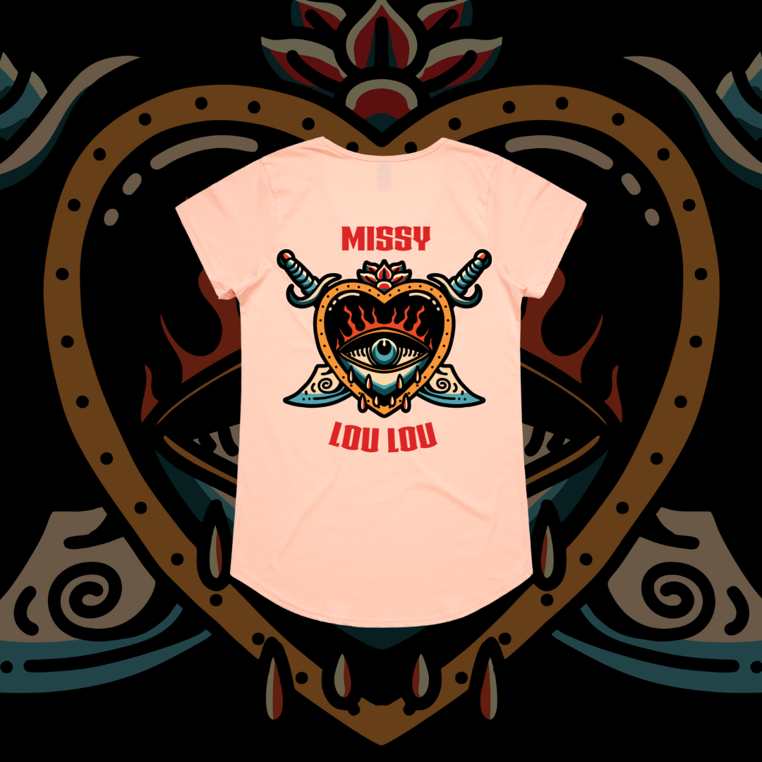 Hearts 'N' Daggers - Drop Neck Tee - Pocket Design