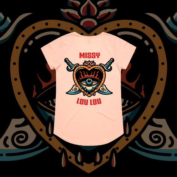 Hearts 'N' Daggers - Drop Neck Tee - Pocket Design