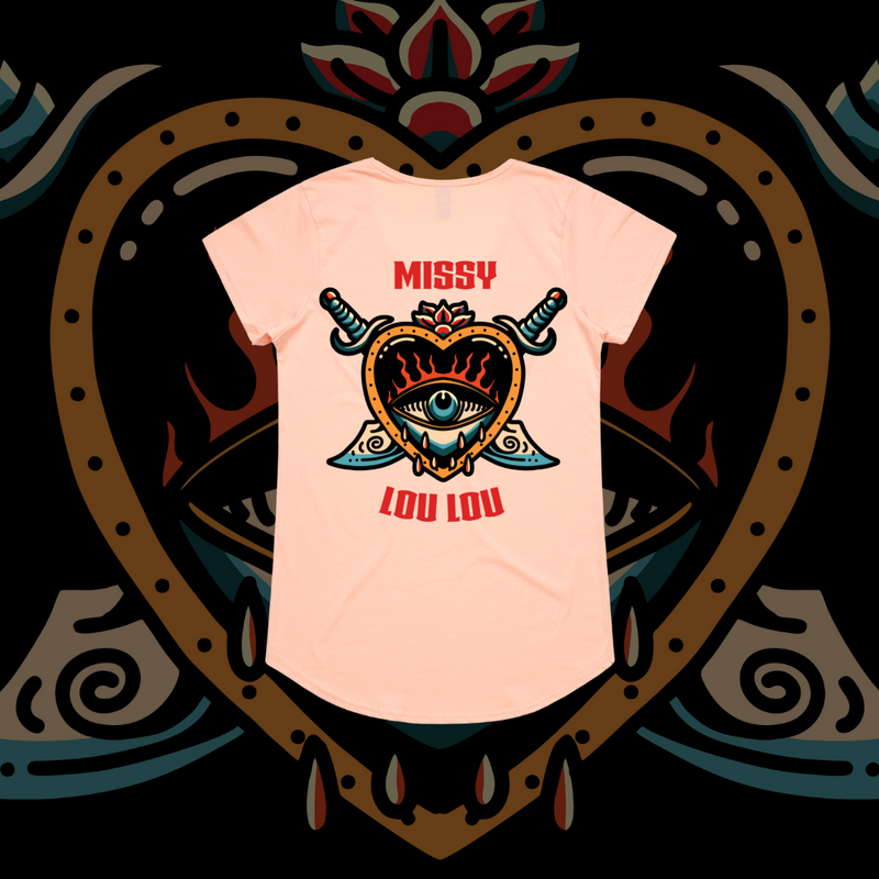 Hearts 'N' Daggers - Drop Neck Tee - Pocket Design