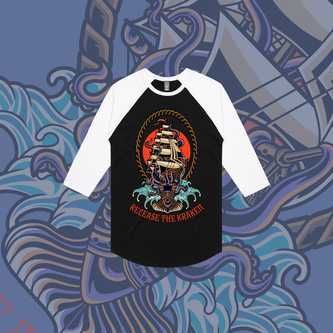 Release the Kraken- Baseball tee