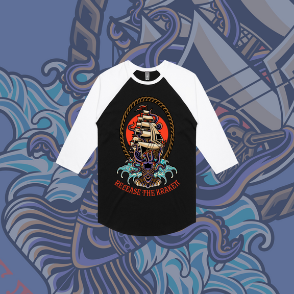 Release the Kraken- Baseball tee