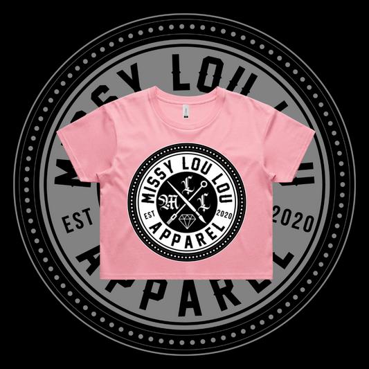 Missy Logo -  Crop Tees, Front Design- Black