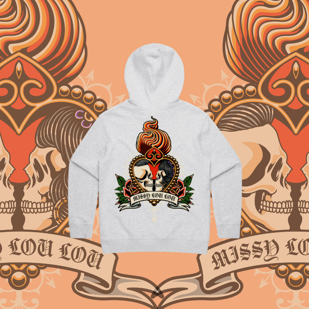 Till death do us part - Premium hood, Peach & Marle Grey