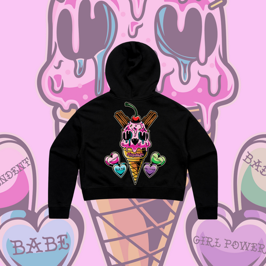 Sweet Tooth - Crop Hoods, Black, Grey, Black