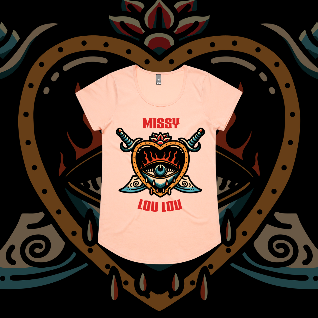 Hearts 'N' Daggers - Drop Neck Tee - Front Design